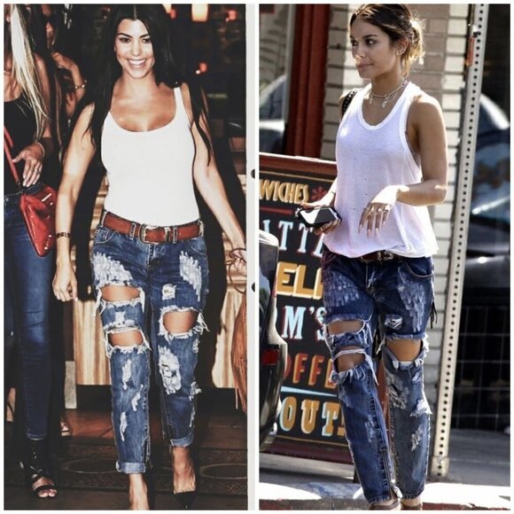 One Teaspoon Sz 27 Trashed Freebirds Crop Denim Jeans Skinny Dark Blue Women NWT - Picture 2 of 11